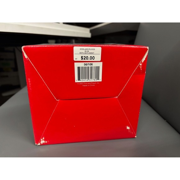 Fitz And Floyd Santa, Santa! Basket Red Black Ceramic Candy Dish Christmas Gift - Picture 2 of 6